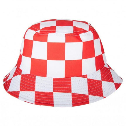 Vissershoedje Rood /Wit Geblokt van PartyXplosion koop je bij Partywinkel