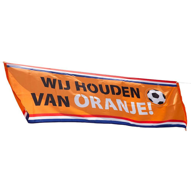Vlag Wij Houden Van Oranje 2,2m van Boland koop je bij Partywinkel