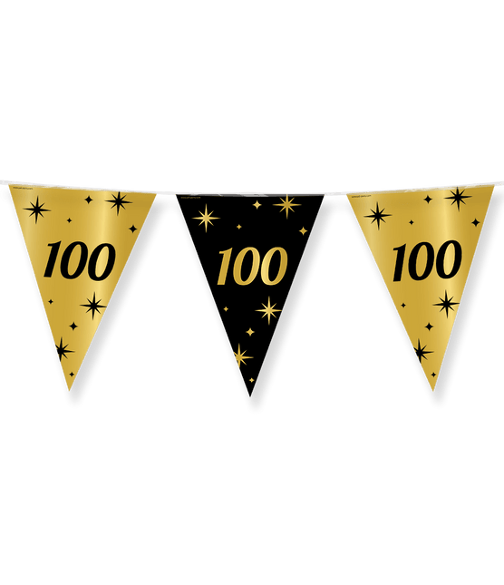 Vlaggenlijn 100 Jaar Goud Zwart 10m van Paper Dreams koop je bij Partywinkel