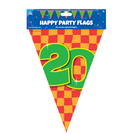Vlaggenlijn 20 Jaar Gekleurd 10m van Paper Dreams koop je bij Partywinkel