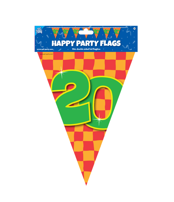 Vlaggenlijn 20 Jaar Gekleurd 10m van Paper Dreams koop je bij Partywinkel