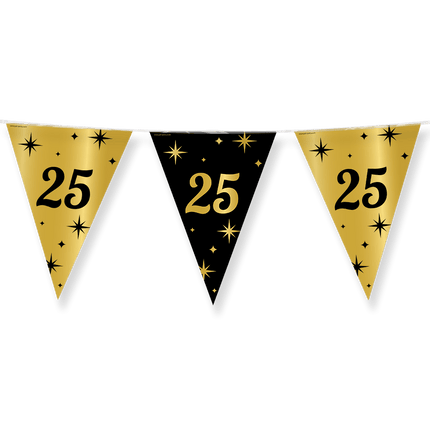 Vlaggenlijn 25 Jaar Goud Zwart 10m van Paper Dreams koop je bij Partywinkel