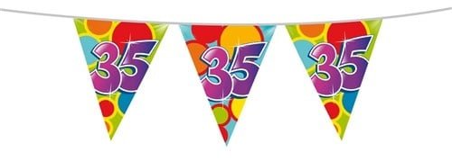 Vlaggenlijn 35 Jaar 10m van Haza Witbaard koop je bij Partywinkel