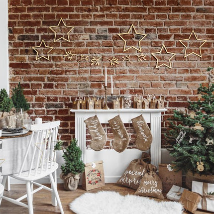 Vlaggenlijn Merry Christmas Hout 87cm van Partydeco koop je bij Partywinkel