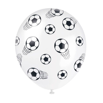 Voetbal Ballonnen 30cm 5st van Unique koop je bij Partywinkel