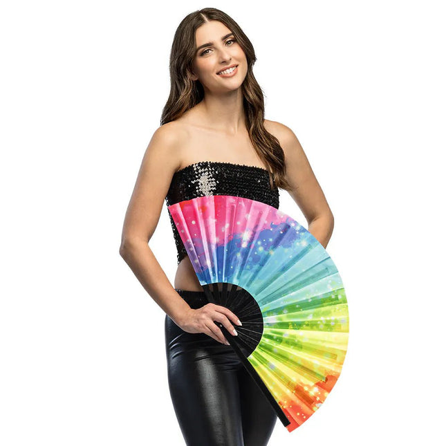 Waaier Rave vibe XL (64 cm) van Boland koop je bij Partywinkel