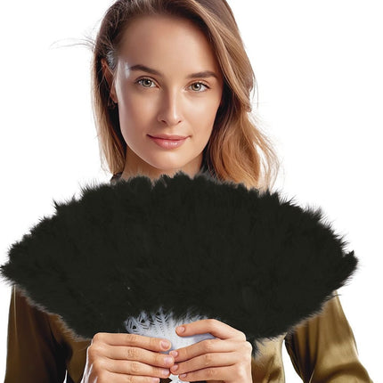 Waaier Zwarte Veren van Fiestas Guirca koop je bij Partywinkel