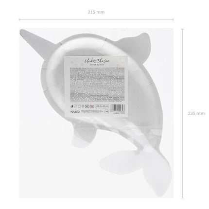 Walvis Borden 29cm 6st van Partydeco koop je bij Partywinkel