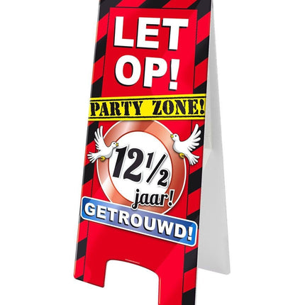 Warning Sign 12,5 Jaar Getrouwd 62,5cm van Paper Dreams koop je bij Partywinkel