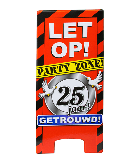 Warning Sign 25 Jaar Getrouwd 62,5cm van Paper Dreams koop je bij Partywinkel