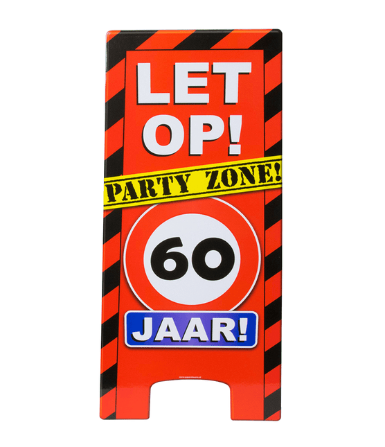 Warning Sign 60 Jaar 62,5cm van Paper Dreams koop je bij Partywinkel