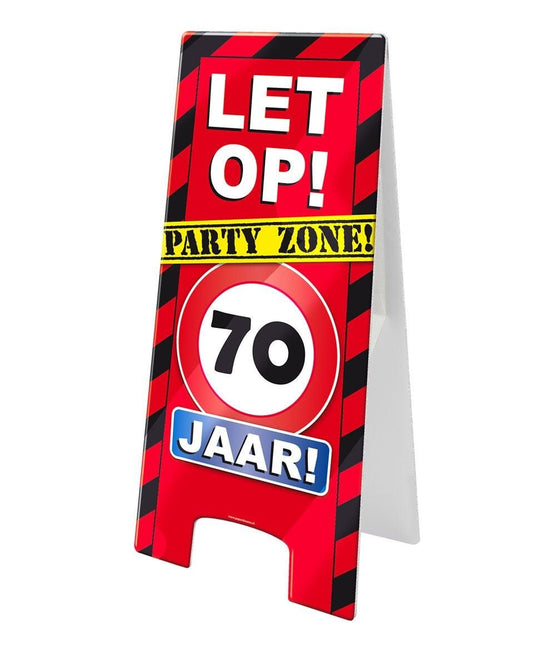 Warning Sign 70 Jaar 62,5cm van Paper Dreams koop je bij Partywinkel