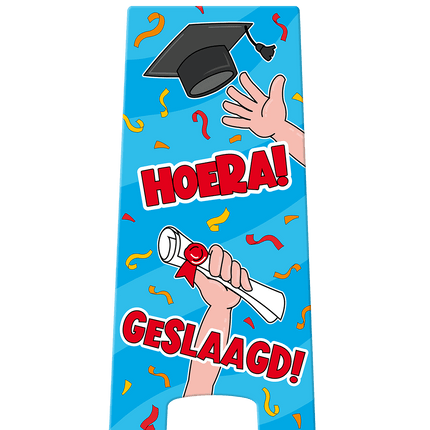 Warning Sign Geslaagd Cartoon 58cm van Paper Dreams koop je bij Partywinkel