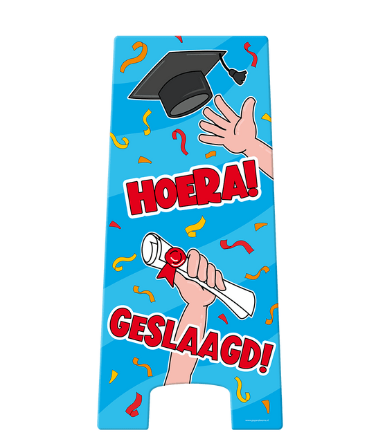 Warning Sign Geslaagd Cartoon 58cm van Paper Dreams koop je bij Partywinkel