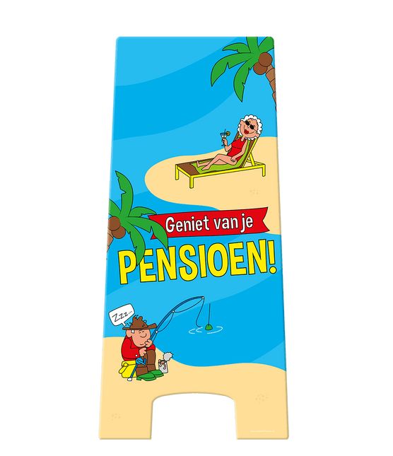 Warning Sign Pensioen Cartoon 58cm van Paper Dreams koop je bij Partywinkel