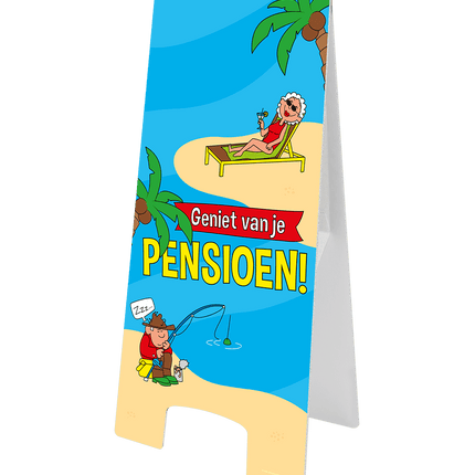 Warning Sign Pensioen Cartoon 58cm van Paper Dreams koop je bij Partywinkel