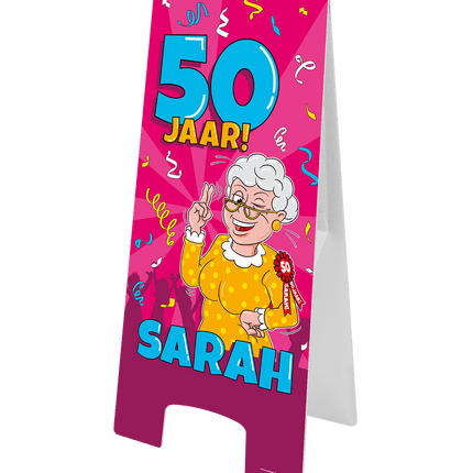 Warning Sign Sarah Cartoon 58cm van Paper Dreams koop je bij Partywinkel