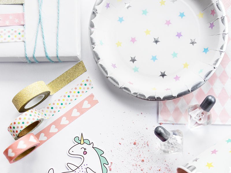 Washi Tape Goud Wit 10m 4st van Partydeco koop je bij Partywinkel