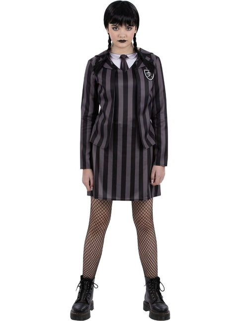 Wednesday Kostuum Zwart Meisje Gothic van Smiffys koop je bij Partywinkel