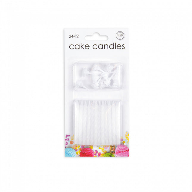 Valkoiset kynttilänpidikkeet 6cm 24kpl