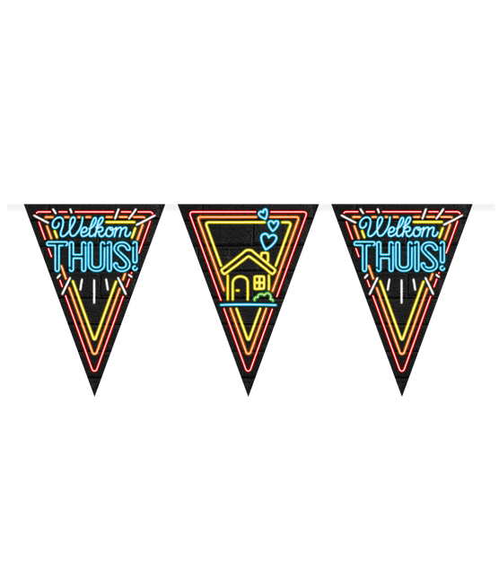 Welkom Thuis Slingers Neon 10m van Paper Dreams koop je bij Partywinkel