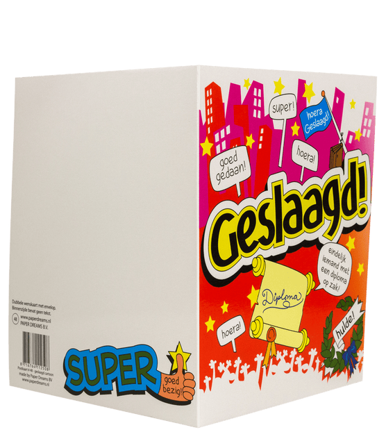 Wenskaart Geslaagd 16,5cm van Paper Dreams koop je bij Partywinkel