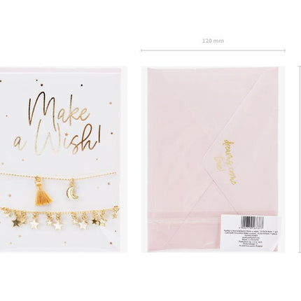 Wenskaart Make A Wish Armbanden 14,8cm van Partydeco koop je bij Partywinkel