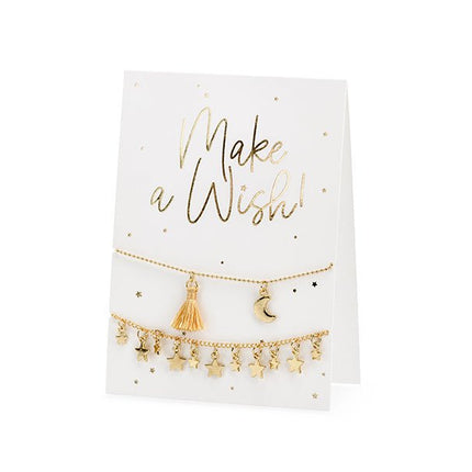 Wenskaart Make A Wish Armbanden 14,8cm van Partydeco koop je bij Partywinkel