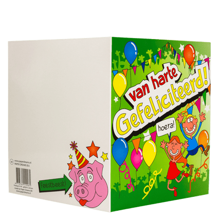 Wenskaart Van Harte 16,5cm van Paper Dreams koop je bij Partywinkel