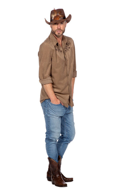 Western Blouse Bruin Heren van Wilbers & Wilbers koop je bij Partywinkel