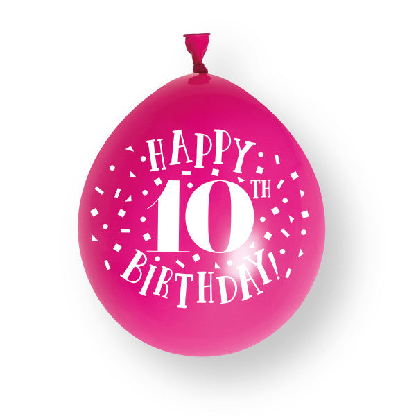 10kpl Hyvää 10-vuotissyntymäpäivää 23cm lateksi ilmapallot