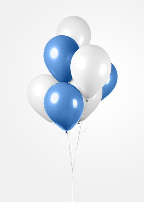 Wit Blauwe Ballonnen 30cm 10st van WeFiesta koop je bij Partywinkel