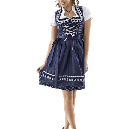 Wit Blauwe Dirndl Jurk Oktoberfest Dames van Haus Huberts koop je bij Partywinkel