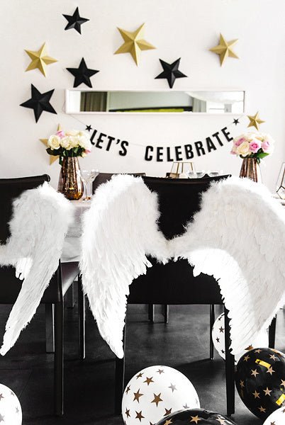 Witte Ballonnen Gouden Sterren 30cm 6st van Partydeco koop je bij Partywinkel