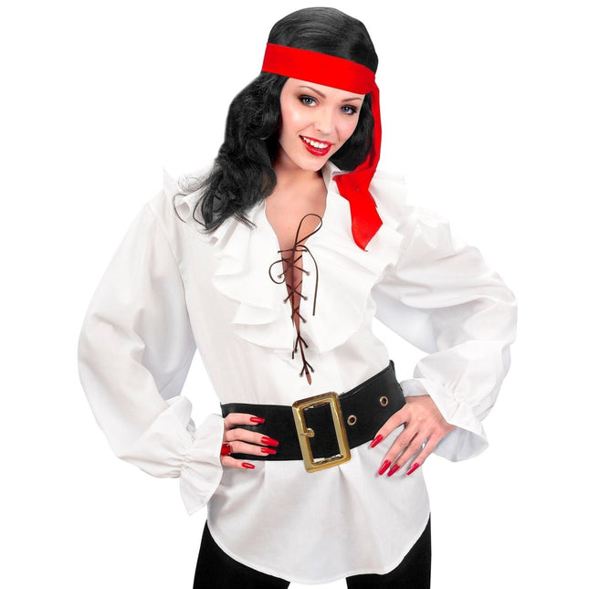 Witte Blouse Dames Piraten/Renaissance van Widmann koop je bij Partywinkel