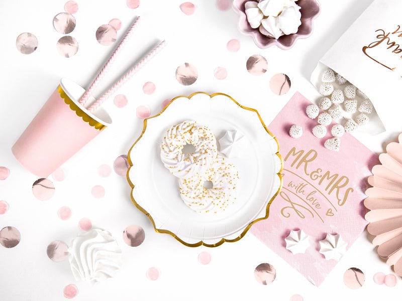 Witte Borden Gouden Rand 18,5cm 6st van Partydeco koop je bij Partywinkel