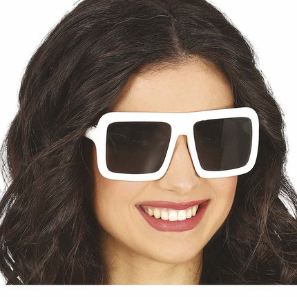 Witte Bril Vierkant van Fiestas Guirca koop je bij Partywinkel