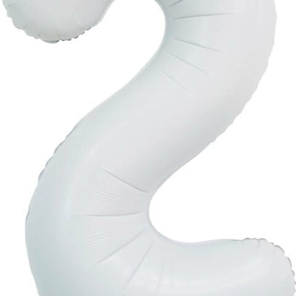 Witte Cijfer Ballon 2 Jaar Glans 86cm van WeFiesta koop je bij Partywinkel