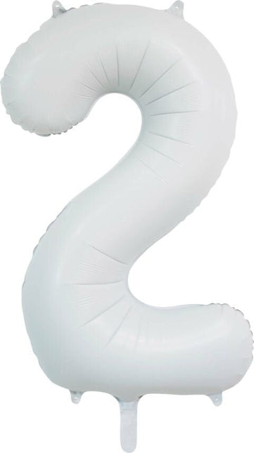 Witte Cijfer Ballon 2 Jaar Glans 86cm van WeFiesta koop je bij Partywinkel