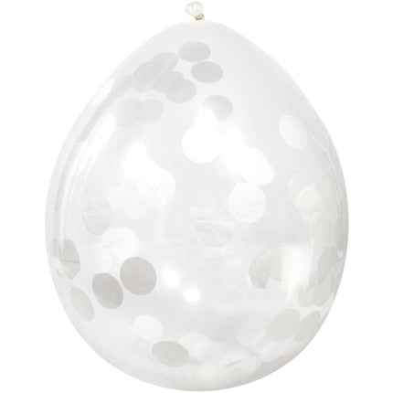 Witte Confetti Ballonnen 30cm 4st van Folat koop je bij Partywinkel