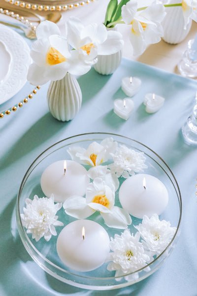 Witte Drijfkaars 8cm 4st van Partydeco koop je bij Partywinkel