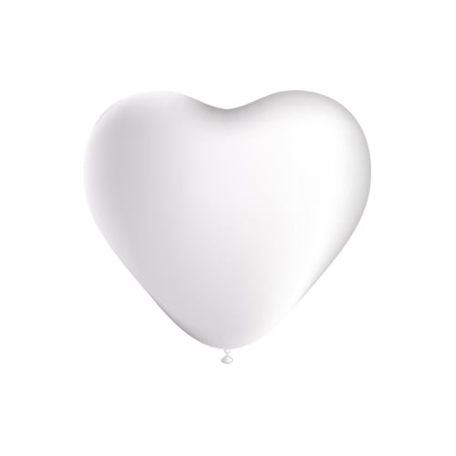 Witte Hartjes Ballonnen 25cm 6st van Balloonia koop je bij Partywinkel