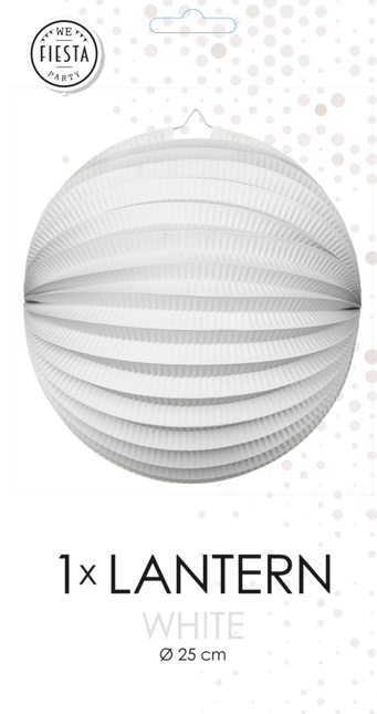Witte Lampion 25cm van WeFiesta koop je bij Partywinkel