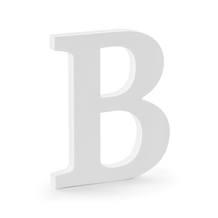 Witte Letter B Hout 20cm van Partydeco koop je bij Partywinkel