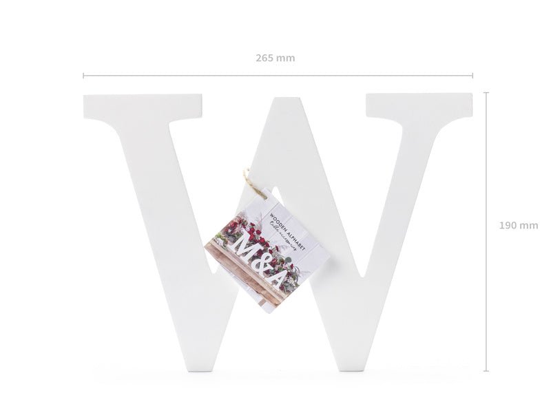Witte Letter W Hout 16,5cm van Partydeco koop je bij Partywinkel