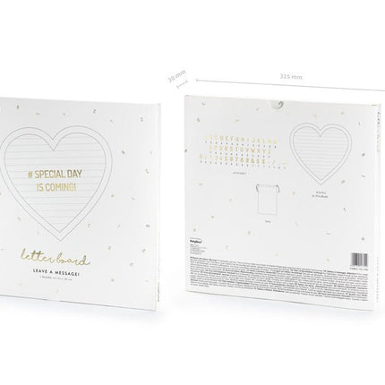 Witte Letterbord Hartje 31cm van Partydeco koop je bij Partywinkel