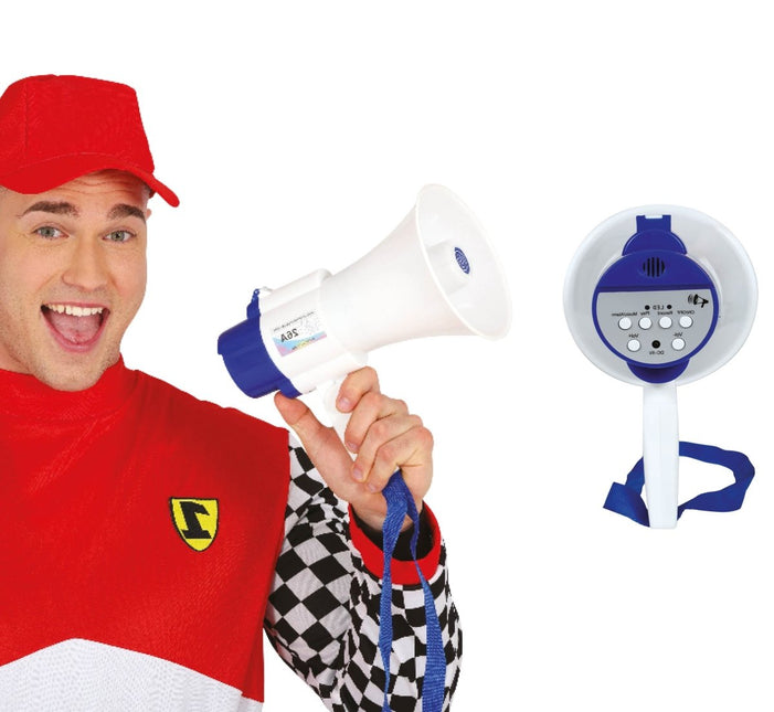 Witte Megafoon van Fiestas Guirca koop je bij Partywinkel