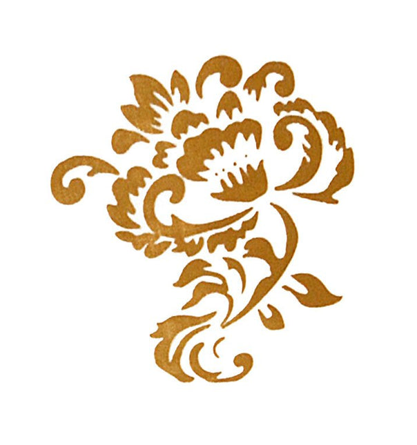 Witte Organza Stof Gouden en Zilveren Koningsbloem print 36cm 9m van Partydeco koop je bij Partywinkel