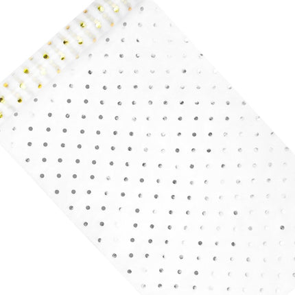 Witte Organza Stof Gouden Stippen 36cm 9m van Partydeco koop je bij Partywinkel