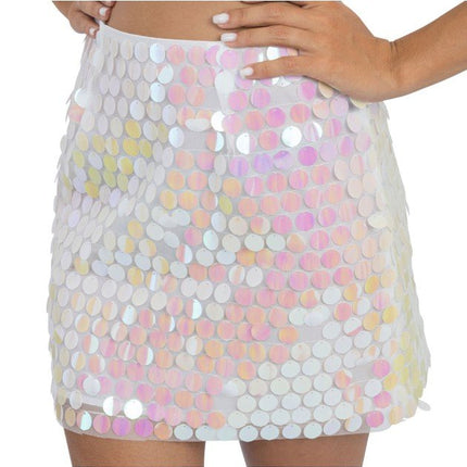 Witte Pailletten Rok Dames van CHAKS koop je bij Partywinkel
